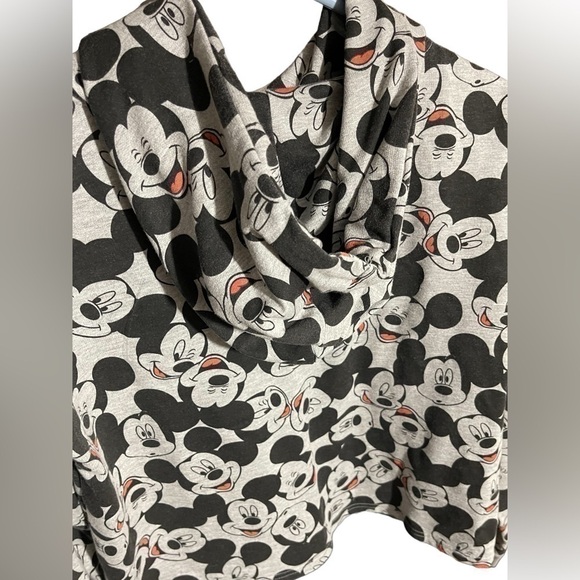 Disney Mickey Mouse Cropped Hoodie Sweatshirt Women's Size Medium Grey - Picture 11 of 16